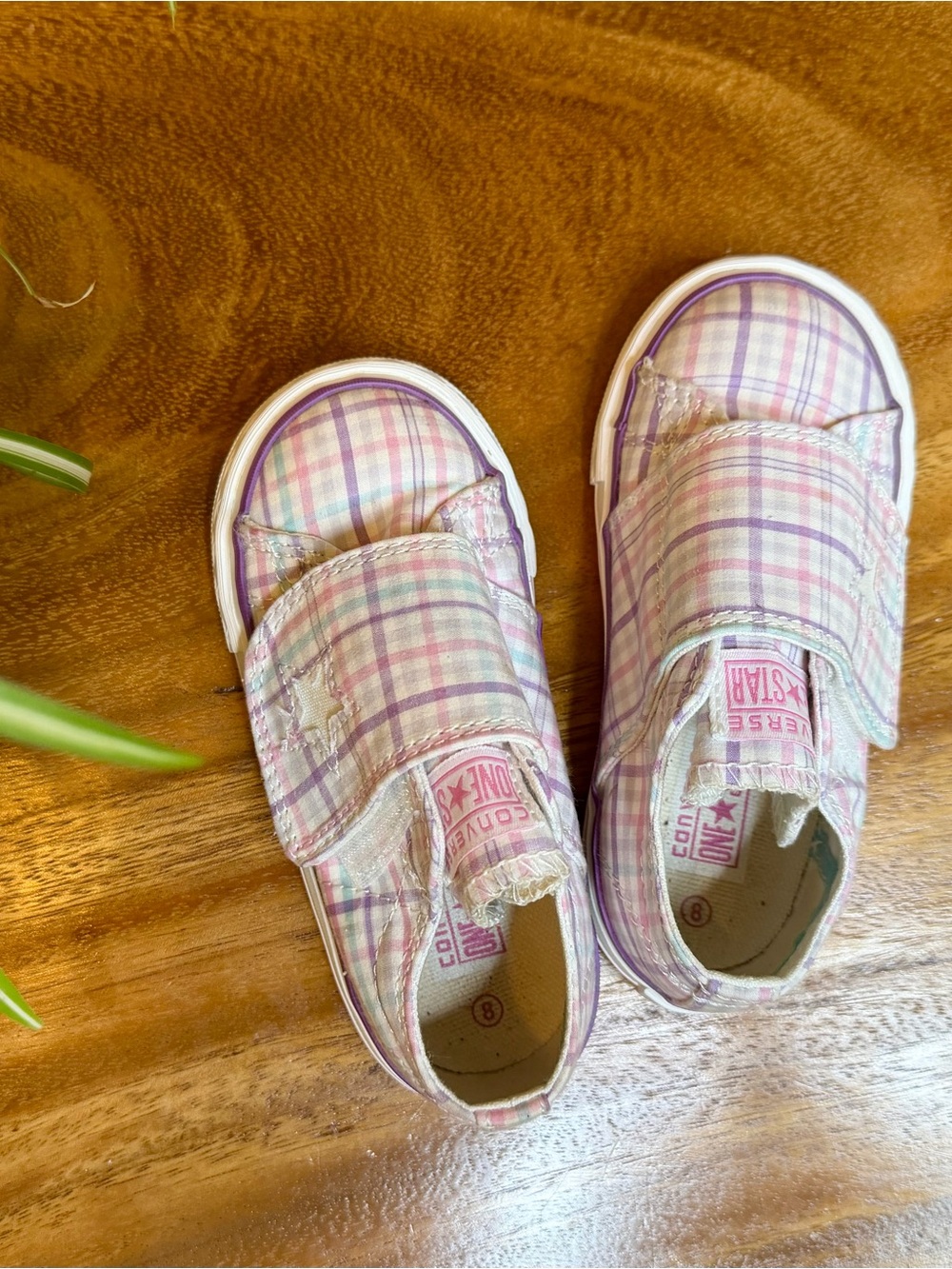 Converse | One Star Plaid Velcro Sneakers - Toddler 8 🩷💜